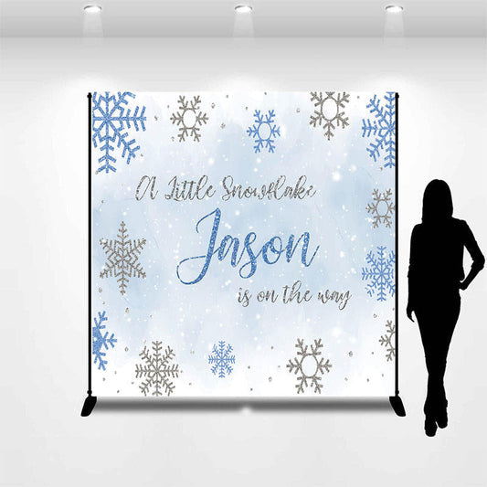 Lofaris Snowflake Is On The Way Custom Baby Shower Backdrop