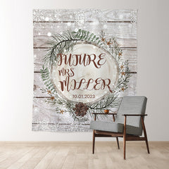 Lofaris Snowy Winter Miss To Ms Wooden Backdrop For Wedding