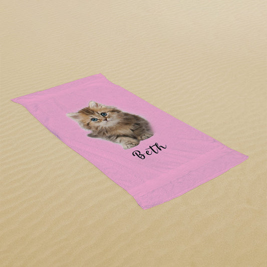 Lofaris Solid Color Custom Photo Pet Beach Towel