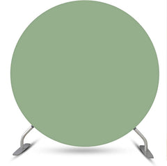 Lofaris Solid Light Green Simple Round Backdrop For Birthday