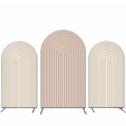 Lofaris Solid Nude And Pink Stripe Party Arch Backdrop Kit
