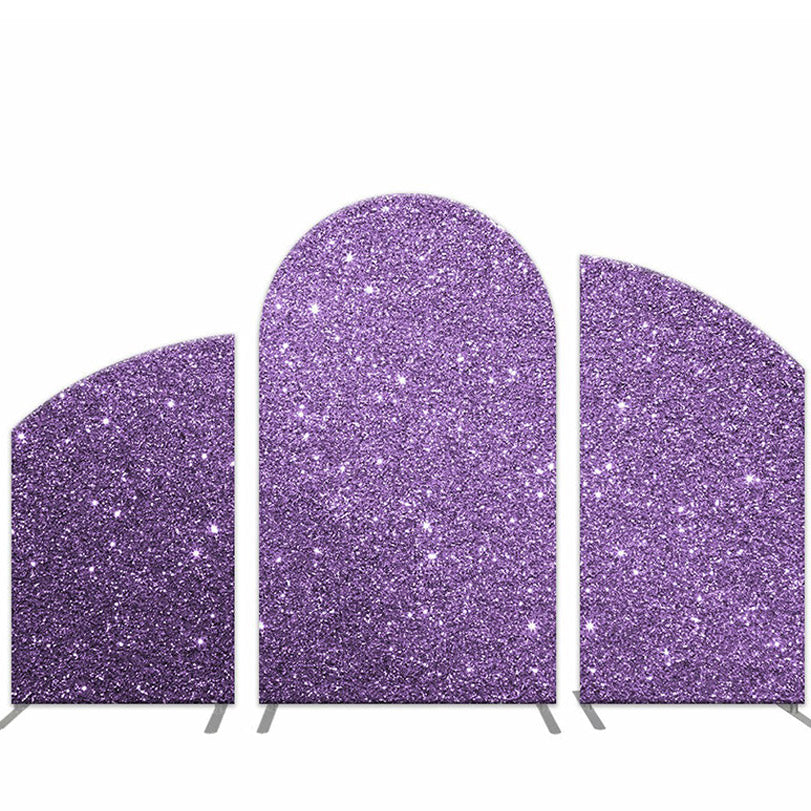 Lofaris Solid Purple Glitter Birthday Party Arch Backdrop Kit