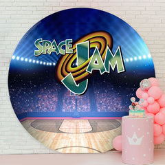 Lofaris Space Jam Theme Basketball Round Birthday Backdrop