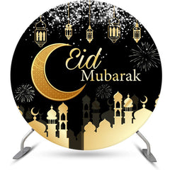 Lofaris Spark Gold Dome Black Circle Backrop For Eid Mubarak