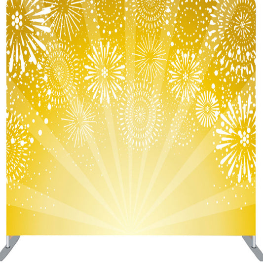 Lofaris Spark Shining Yellow Fabric Party Backdrop Cover