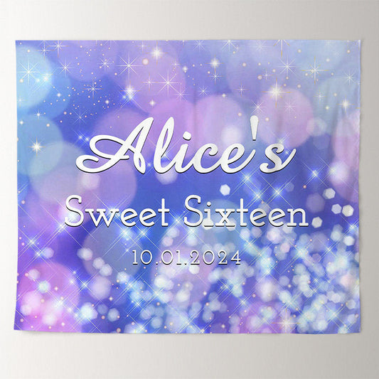 Lofaris Sparkling Bokeh Custom Sweet 16 Birthday Backdrop