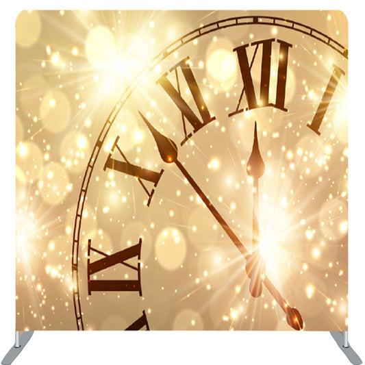 Lofaris Sparkling Clock Bokeh Gold Fabric Party Backdrop Cover