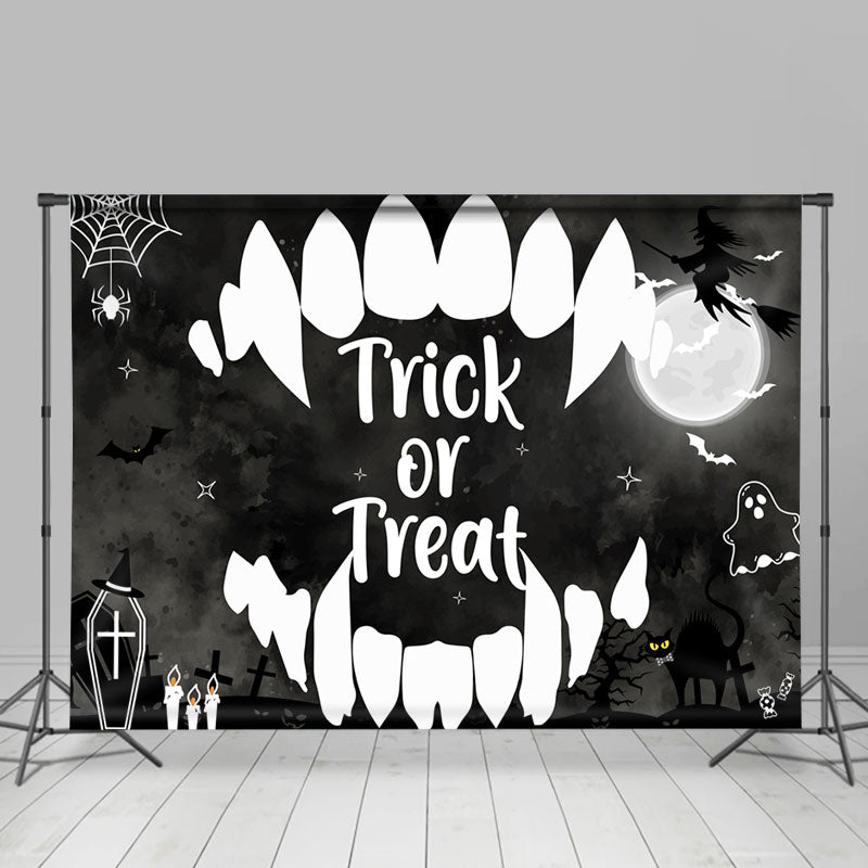 Lofaris Spider Trick Or Treat White Fangs Halloween Backdrop