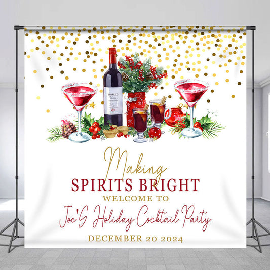 Lofaris Xmas Spirits Bright Cocktail Custom Dance Backdrop