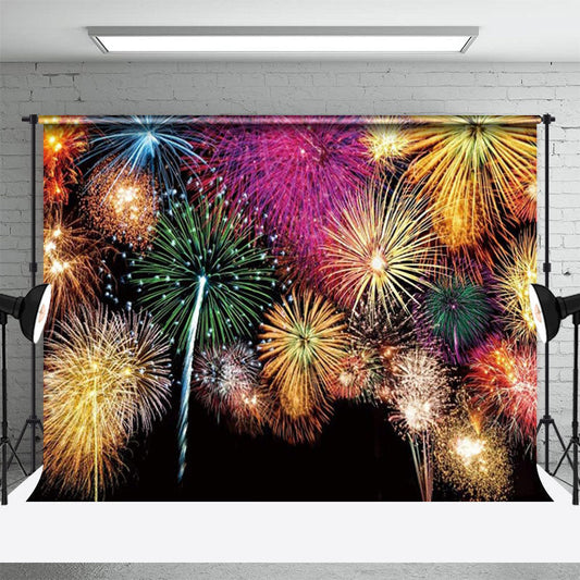 Lofaris Splendid Sparkle Black Night Sky New Year Backdrop