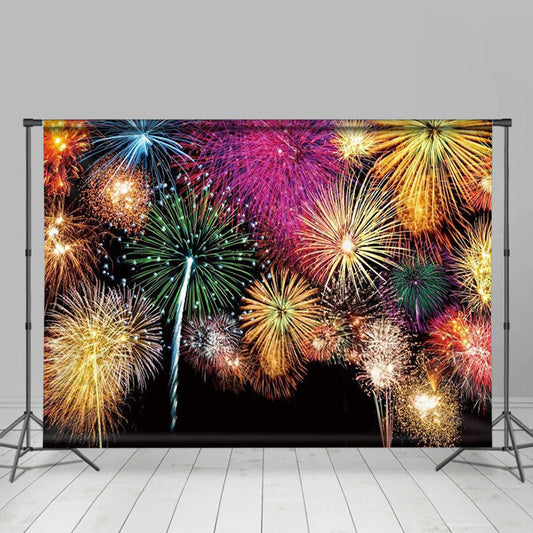 Lofaris Splendid Sparkle Black Night Sky New Year Backdrop