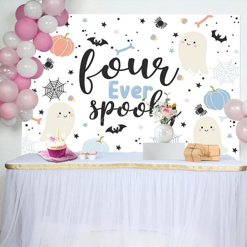 Lofaris Spooky Boo Halloween 4th Birthday Backdrop For Boy