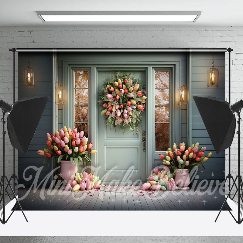 Lofaris Spring Door And Window Backdrop Flowers Decorated