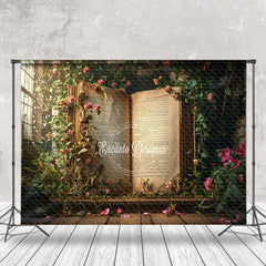 Lofaris Spring Fantasy Window Flowers Book Photo Backdrop