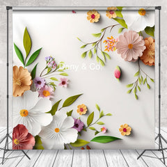 Lofaris Spring Fresh 3D Leaves Flowers Fine Art Backdrop