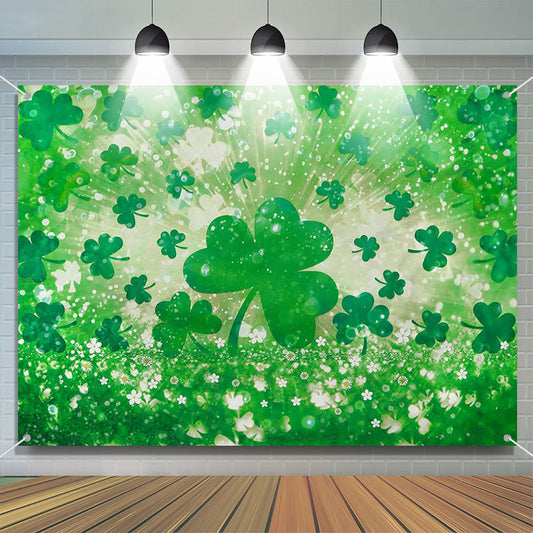 Lofaris Sputtered Dew Clover Daisy St Patricks Day Backdrop