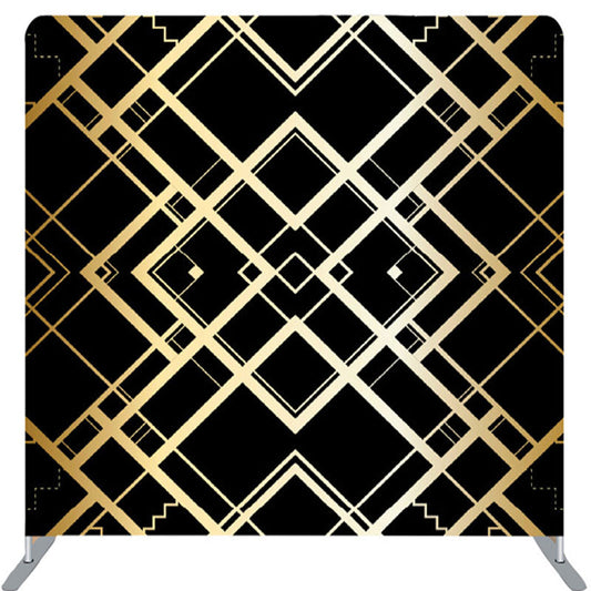 Lofaris Square Golden Special Lines Black Fabric Backdrop