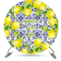 Lofaris Squeeze Your Life Mediterranean Lemon Round Backdrop