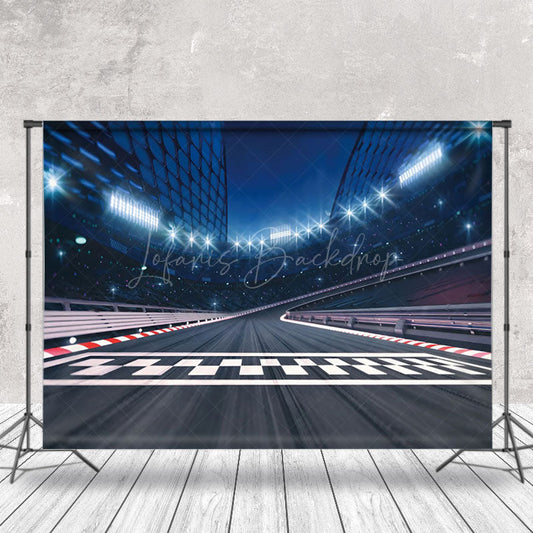 Lofaris Stadium Night Race Track Photography Backdrop