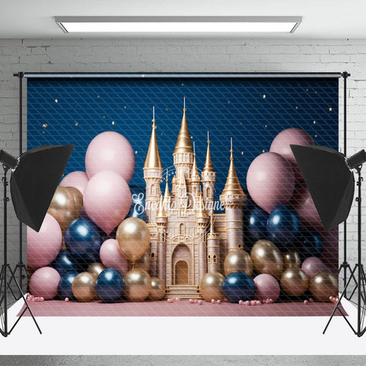 Lofaris Star Night Balloons Gold Castle Cake Smash Backdrop
