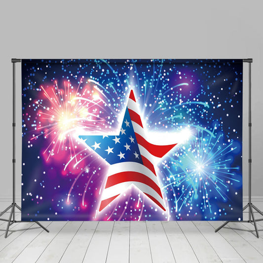 Lofaris Star Shape Flag Spark Independence Day Backdrop