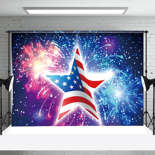 Lofaris Star Shape Flag Spark Independence Day Backdrop