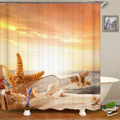 Lofaris Starfish Seashell Scenery Drifting Bottle Curtain