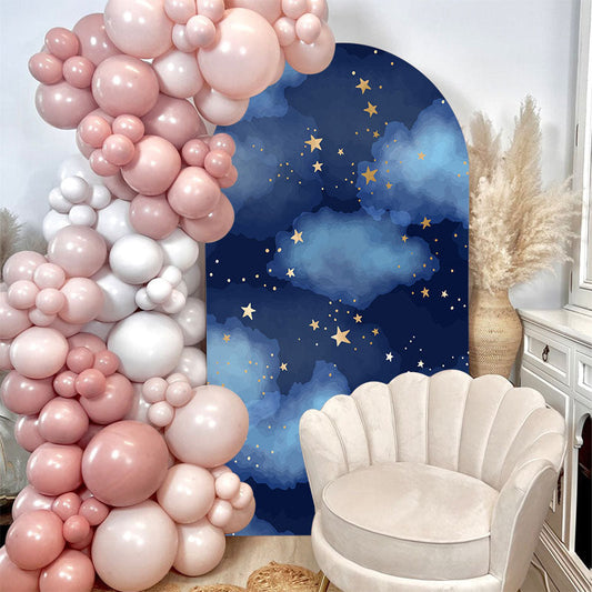 Lofaris Starry Blue Sky Clouds Chiara Arch Party Backdrop