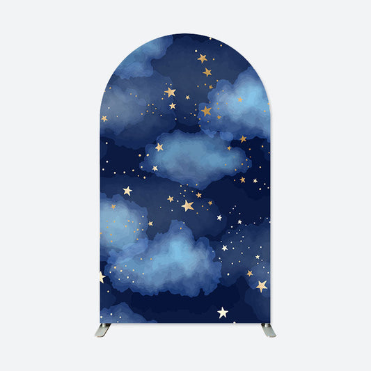 Lofaris Starry Blue Sky Clouds Chiara Arch Party Backdrop