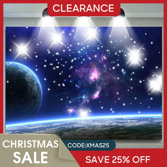 Lofaris (Ship In 24HR) Starry Galaxy Planet Birthday Backdrop For Boys