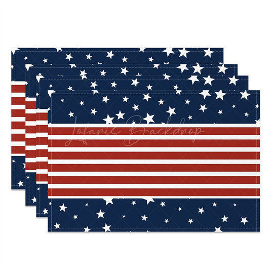 Lofaris Stars Line Retro Independence Day Set Of 4 Placemats
