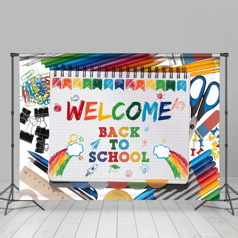 Lofaris Stationery Colorful Welcome Back To School Backdrop