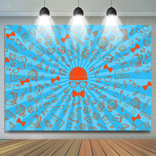 Lofaris Stationery Supplies Glasses Blue Party Backdrop