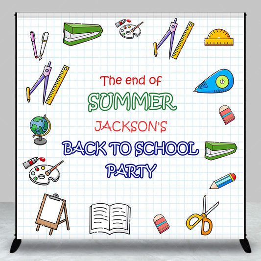 Lofaris Stationery White Custom Name Back To School Backdrop