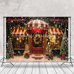 Lofaris Store Door Gifts Snow Scene Trees Christmas Backdrop