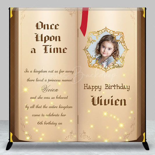 Lofaris Story Book Custom Name Photo Happy Birthday Backdrop