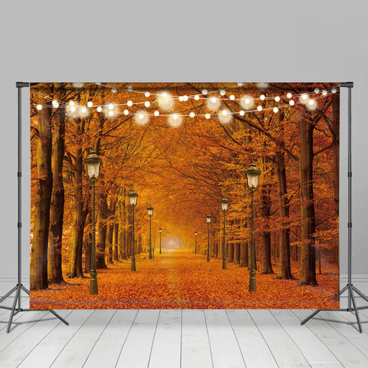Lofaris Street Light Yellow Maple Tree Leaf Autumn Backdrop