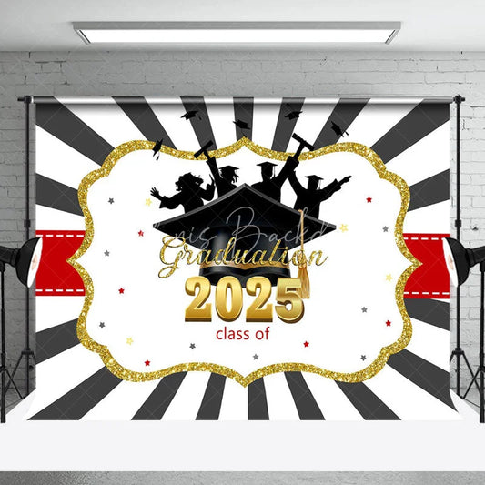 Lofaris Stripes Frame Graduation Class Of 2024 Backdrop