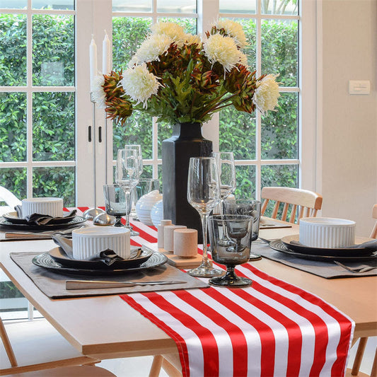 Lofaris Stripes Satin Premium Table Runner For Event Decors