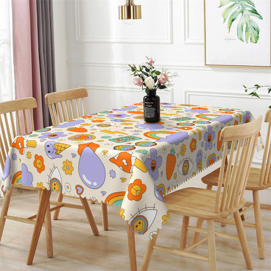 Lofaris Stylish Rainbow Colorful Design Rectangle Tablecloth