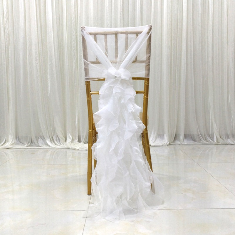 Lofaris Stylish Silk Curly Chair Sash For Wedding Banquet