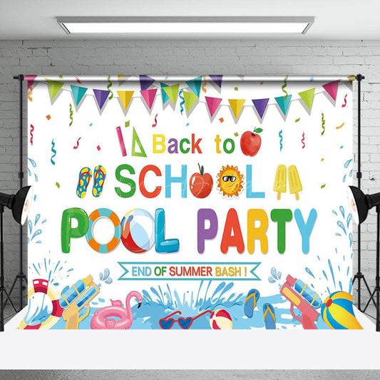 Lofaris Summer Back To School Swimming Pool Party Backdrop