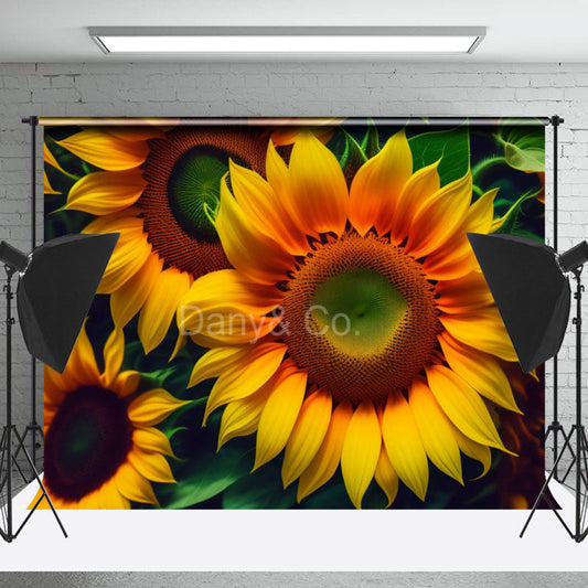 Lofaris Summer Blooming Sunflower Portrait Photo Backdrop