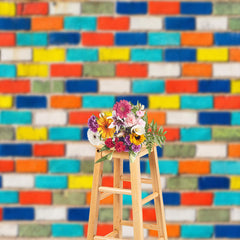 Lofaris Summer Color Brick Wall Backdrop For Photography