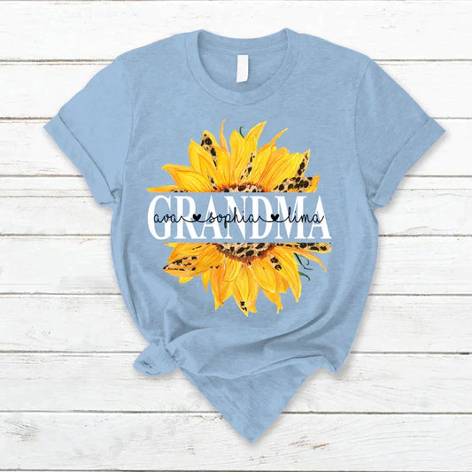 Lofaris Summer Hot Sunflowers Grandma And Kids T - Shirt