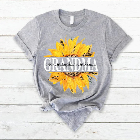 Lofaris Summer Hot Sunflowers Grandma And Kids T - Shirt
