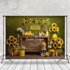 Lofaris Summer Sunflower Shop Lemon Candle Photo Backdrop