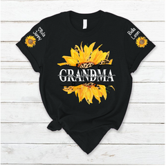 Lofaris Summer Sunflowers Grandma And Kids Custom T - Shirt