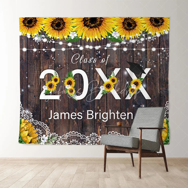 Lofaris Sunfloral And Bright Brown Wood Class Of 2022 Backdorp