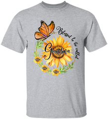 Lofaris Sunflower Butterfly Blessed Be Called Grandma T - Shirt
